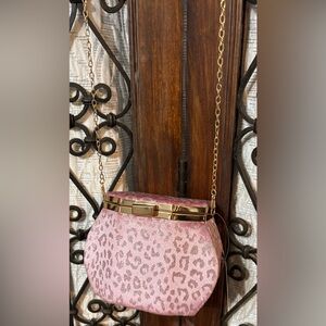 Pink and Gold Leopard Crossbody Bag